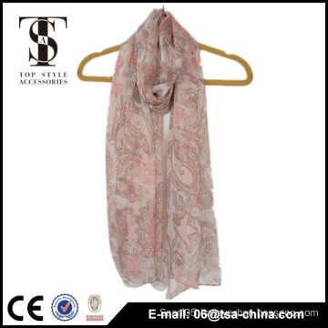 Watkins crepe printing chiffon pink scarf stole